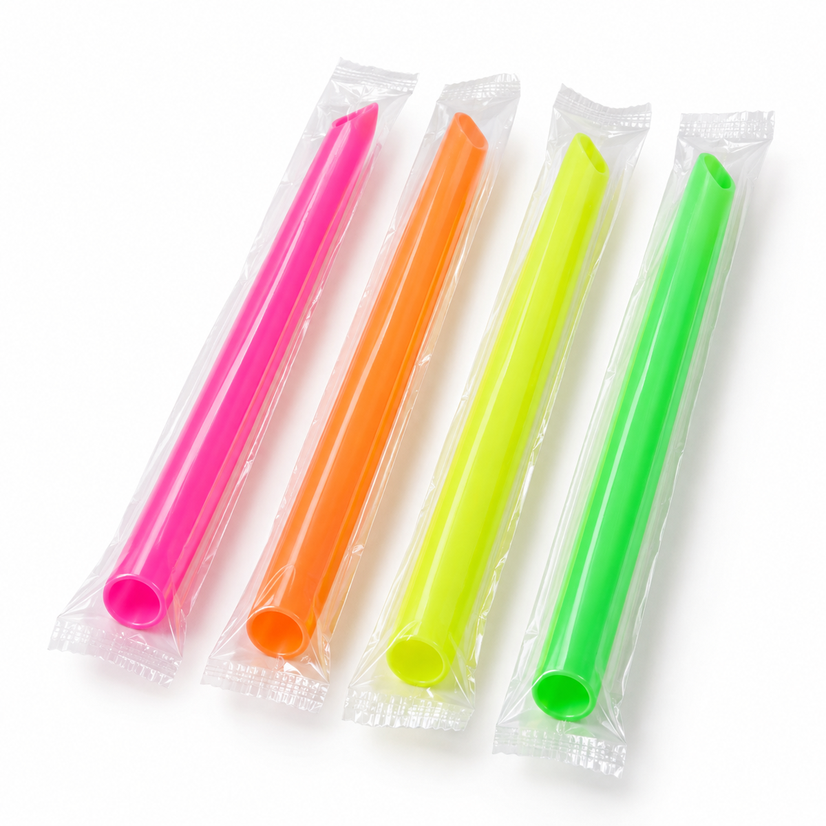 Generic representative image: Neon Poly-Wrapped Pointed Boba Straws – 8 in × 10 mm