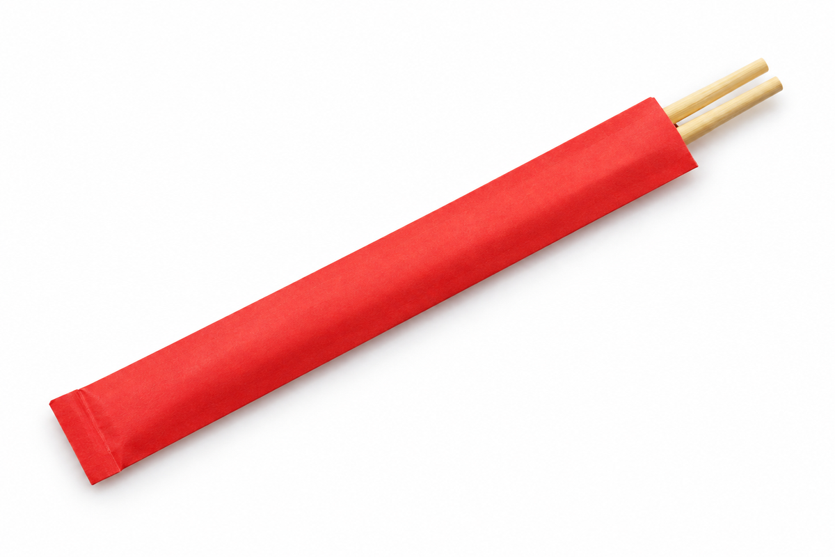 Generic representative image: Bamboo Round Chopsticks in Red Paper Sleeves – 22.5 × 0.5 cm
