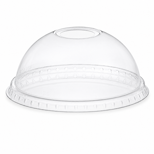 12-24 oz PET Dome Lid w/ Small " Hole - 1000/cs