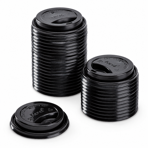 10-24 oz Dome Coffee Lid Black - 1000/cs