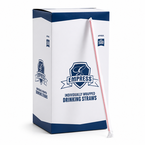 10.25" Clear Wrapped Straws – 4x 500Pcs
