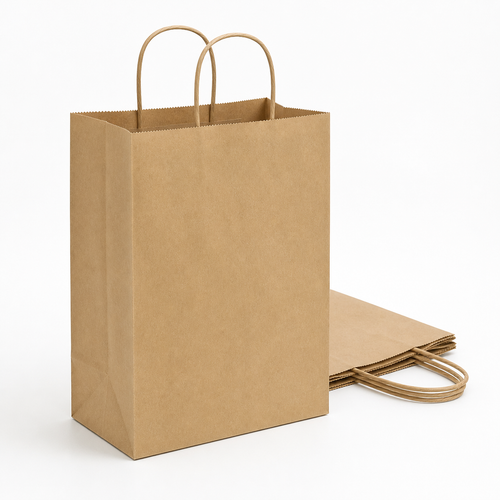 10x5x13 in Kraft Twisted-Handle Paper Bag - 250/Case