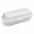 Foam Hinged Hot Dog Containers with Standard Hinges – 7 1/8 × 3 3/4 × 2 1/4 in — closed container, representative image